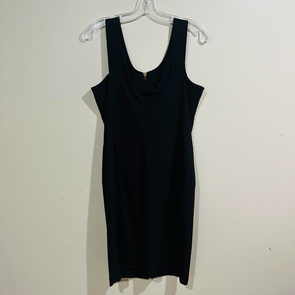 Franco Mirabelli Sleeveless Black midi dress, size 10 - Picture 2 of 7